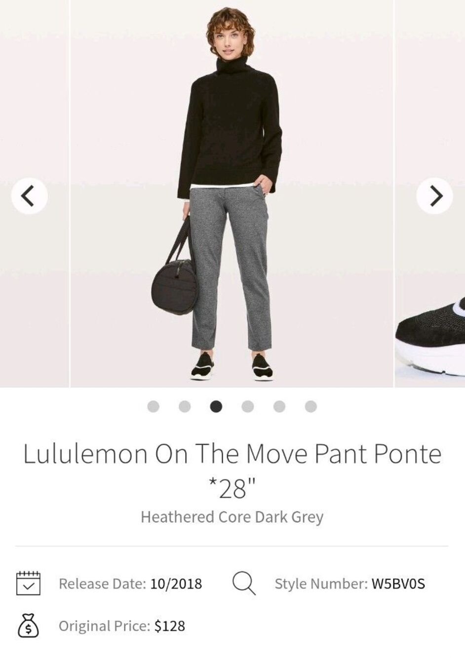 Lululemon On The Move Pant Ponte Women's 4 Heathered Core Dark Gray Pockets B331